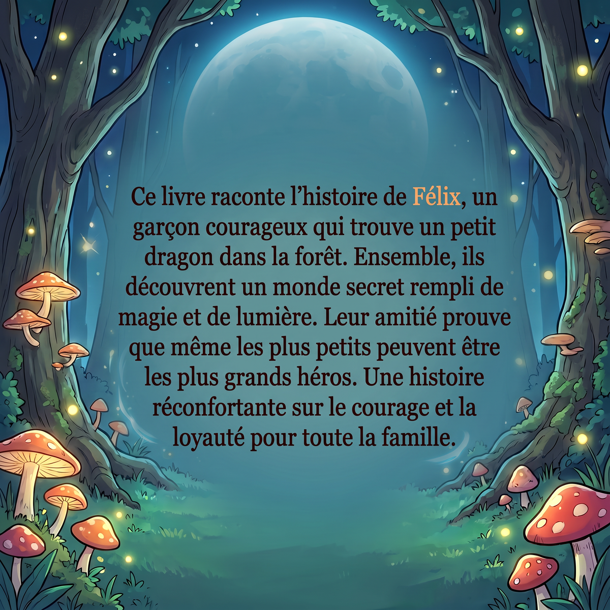 Quatrième de couverture de « Félix et le Courageux Petit Dragon »