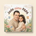 Maquette fermée du livre illustré « Jade aime PAPA ».