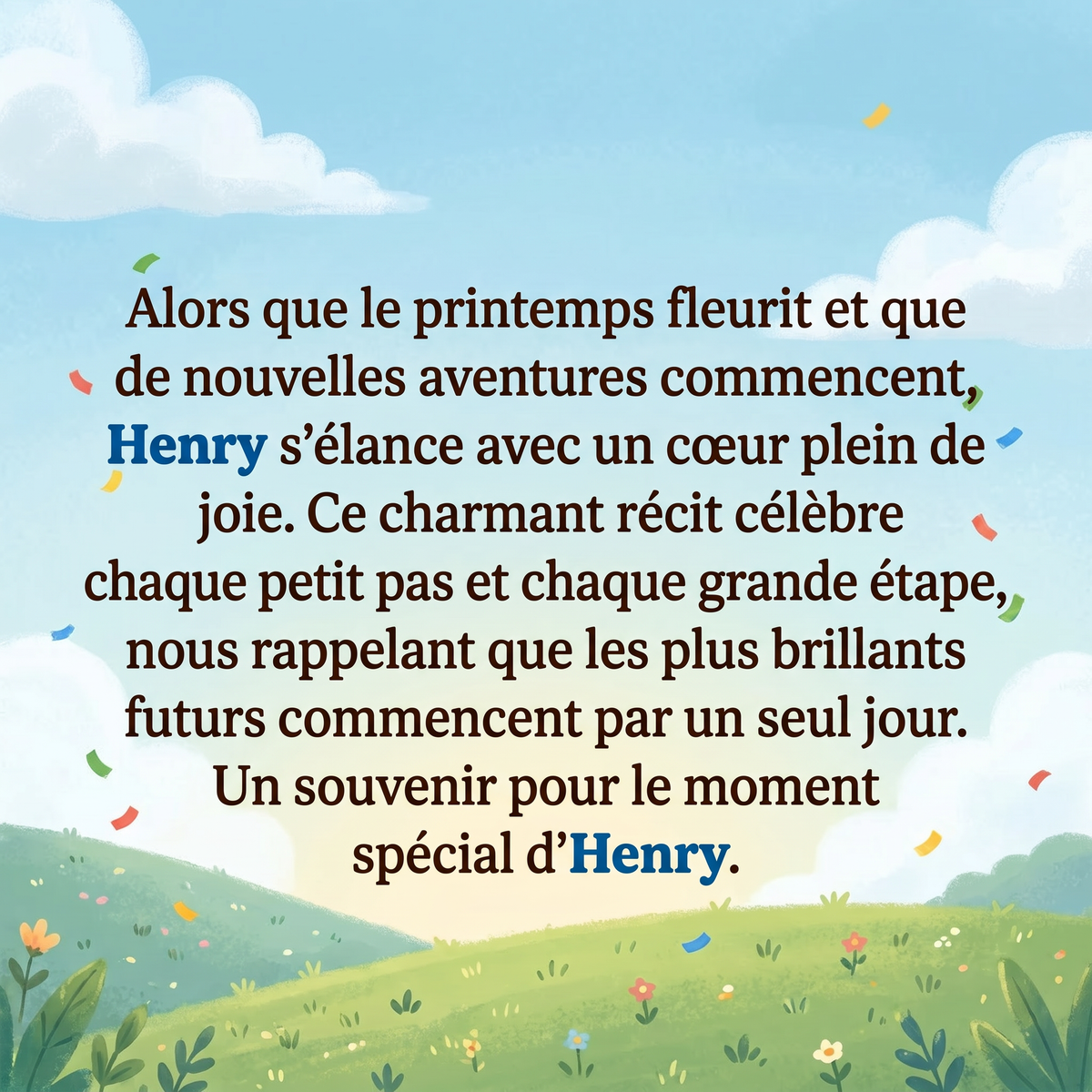 Quatrième de couverture de « Un grand bravo à Henry ! »