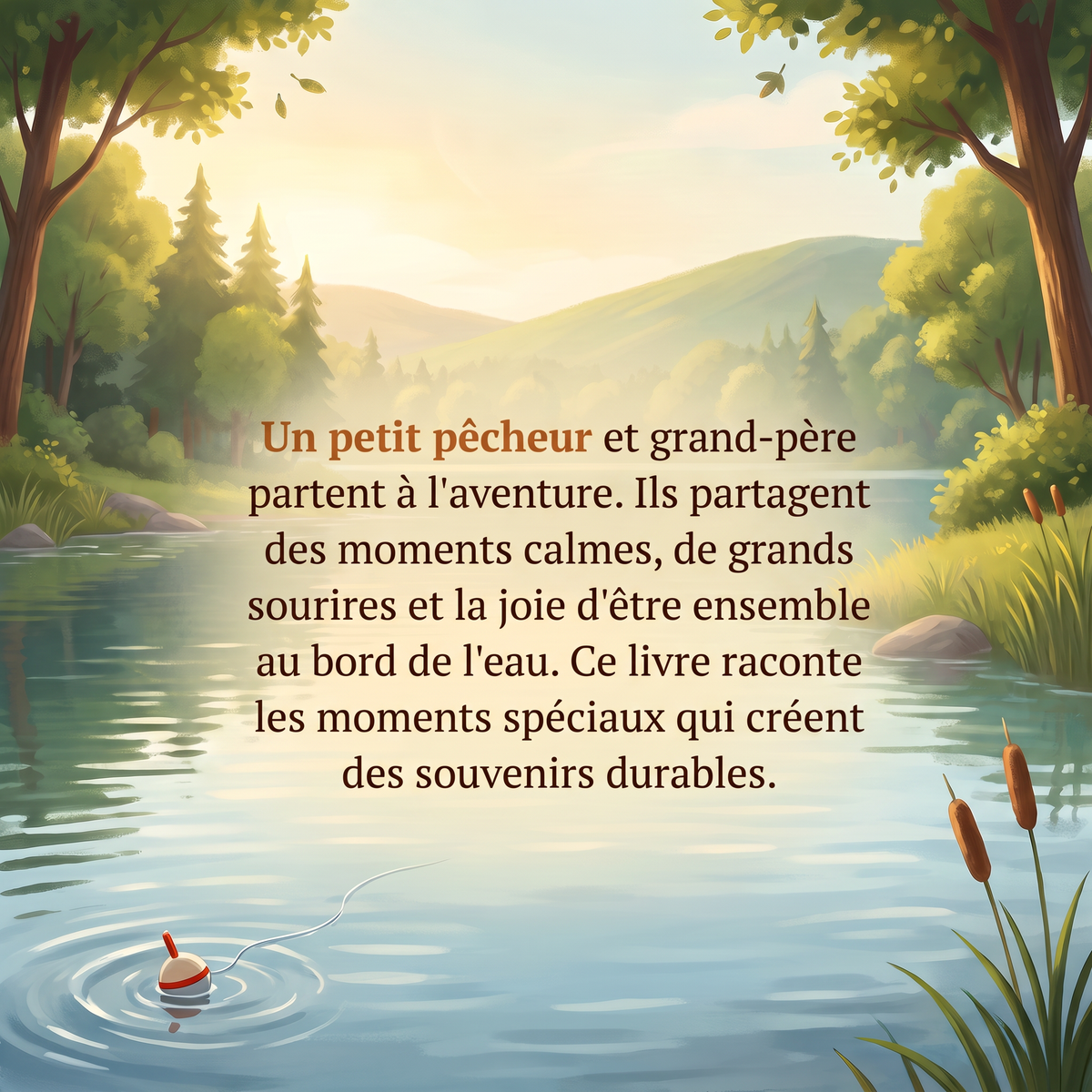 Quatrième de couverture de « David et Papi partent à la pêche »