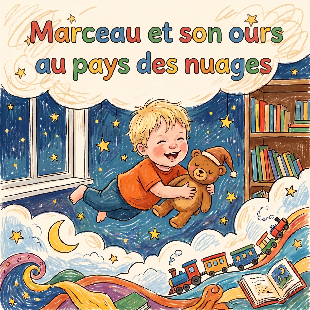 Couverture de « Marceau et son ours au pays des nuages »