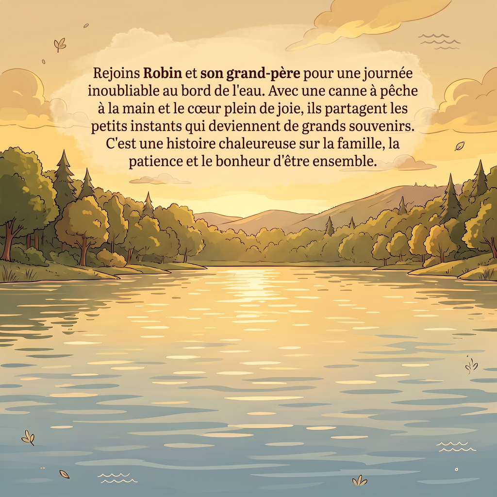 Quatrième de couverture de « Robin et Papi à la pêche »