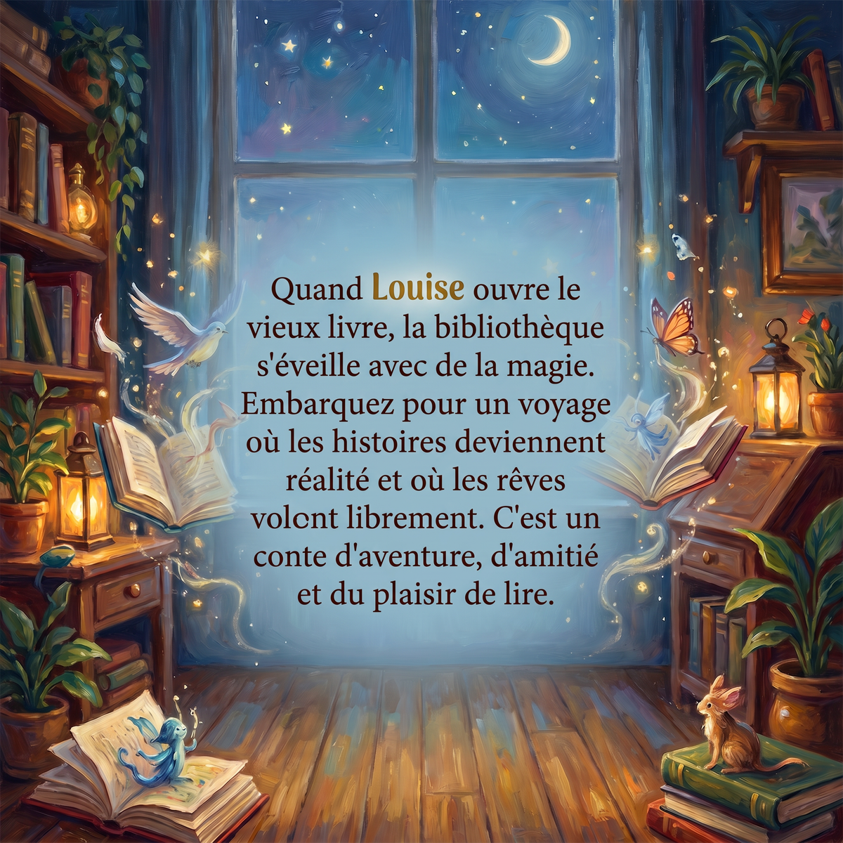 Quatrième de couverture de « La bibliothèque magique de Louise »
