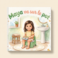 Livre personnalisé « Maya va sur le pot » sur fond clair et neutre