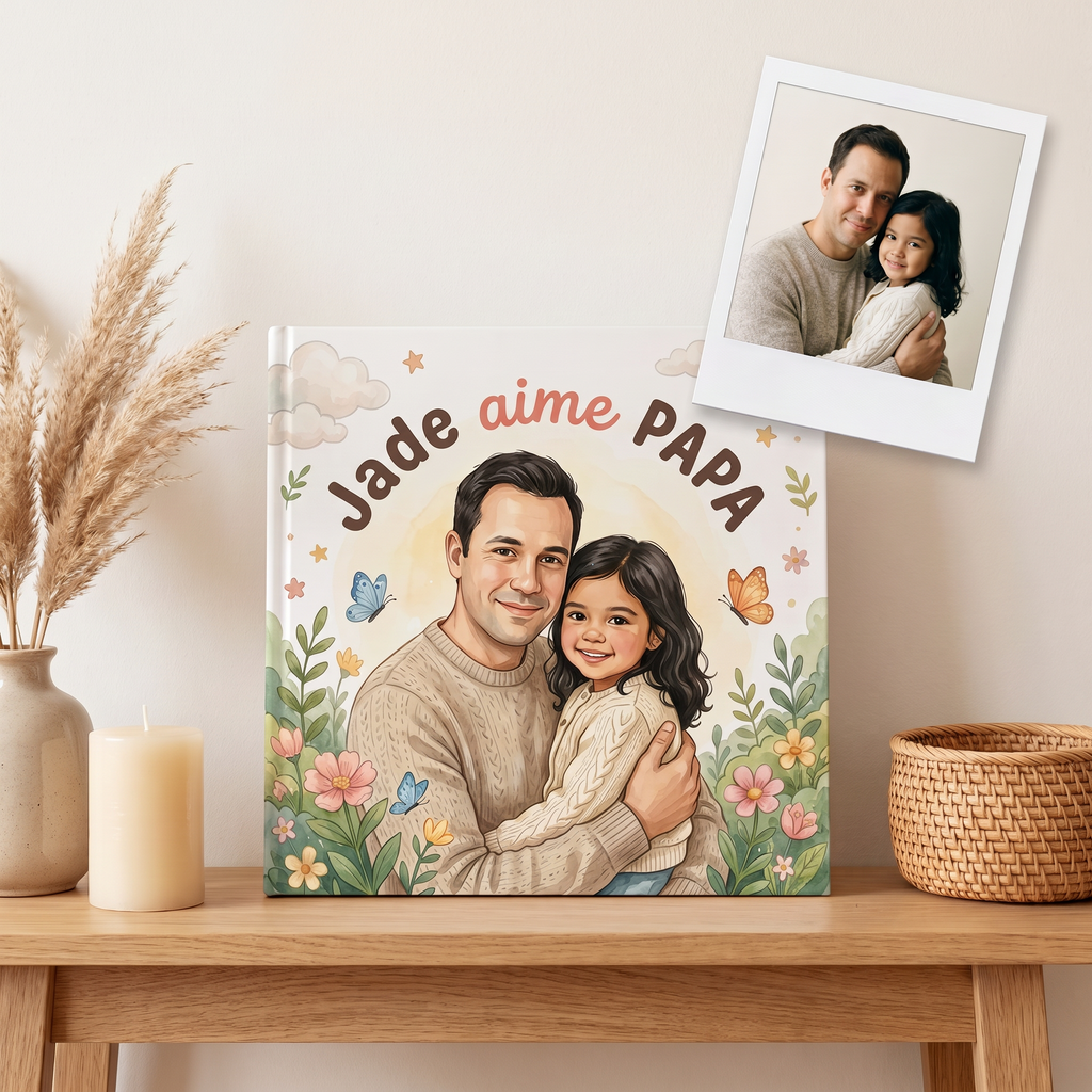 Livre « Jade aime PAPA » présenté avec sa couverture.