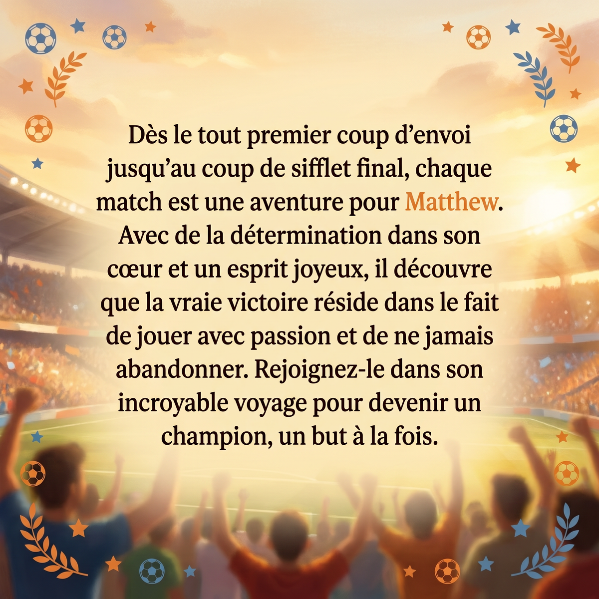 Quatrième de couverture de « L’ESPRIT DE CHAMPION DE Matthew »