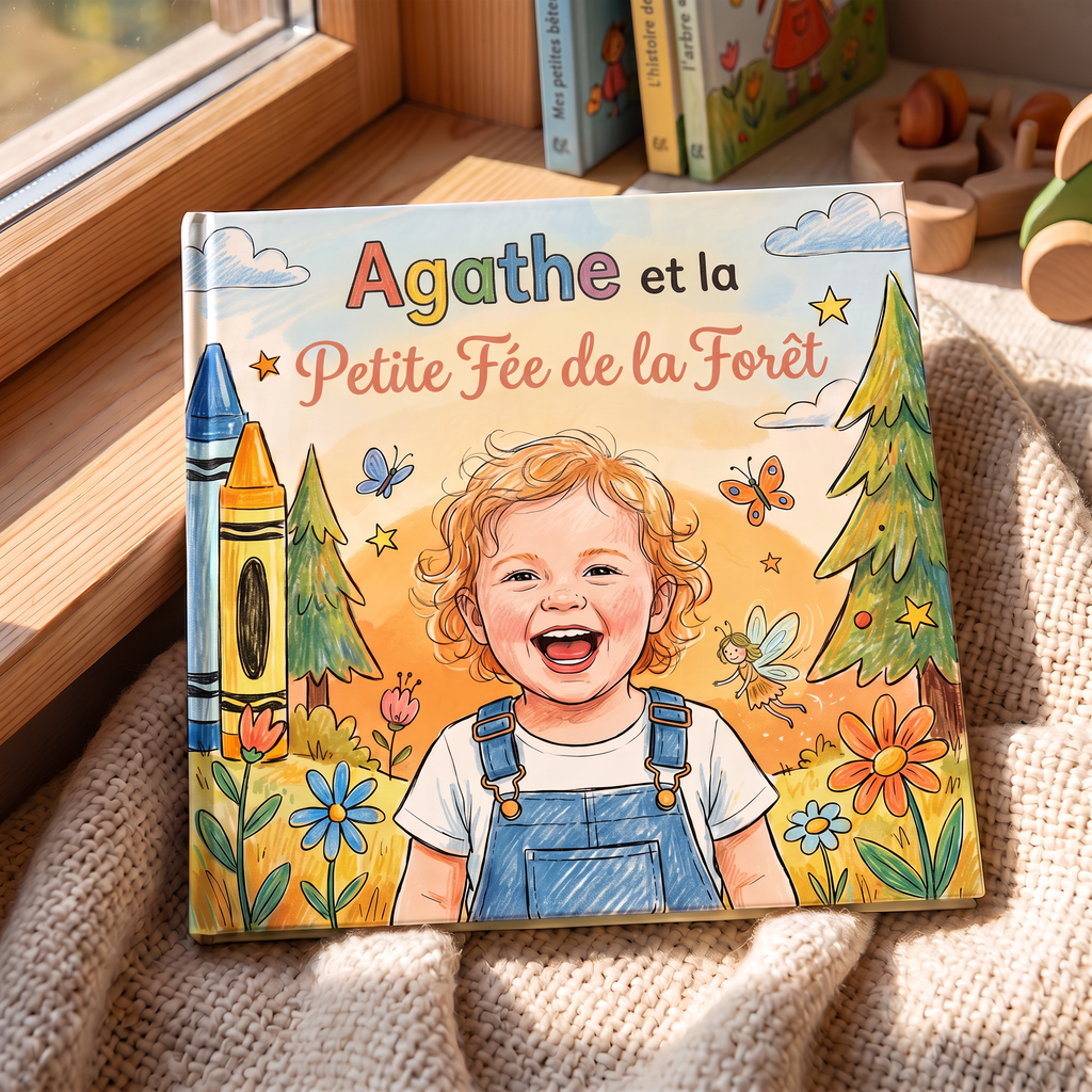 Livre fermé « Agathe et la Petite Fée de la Forêt » sur fond neutre