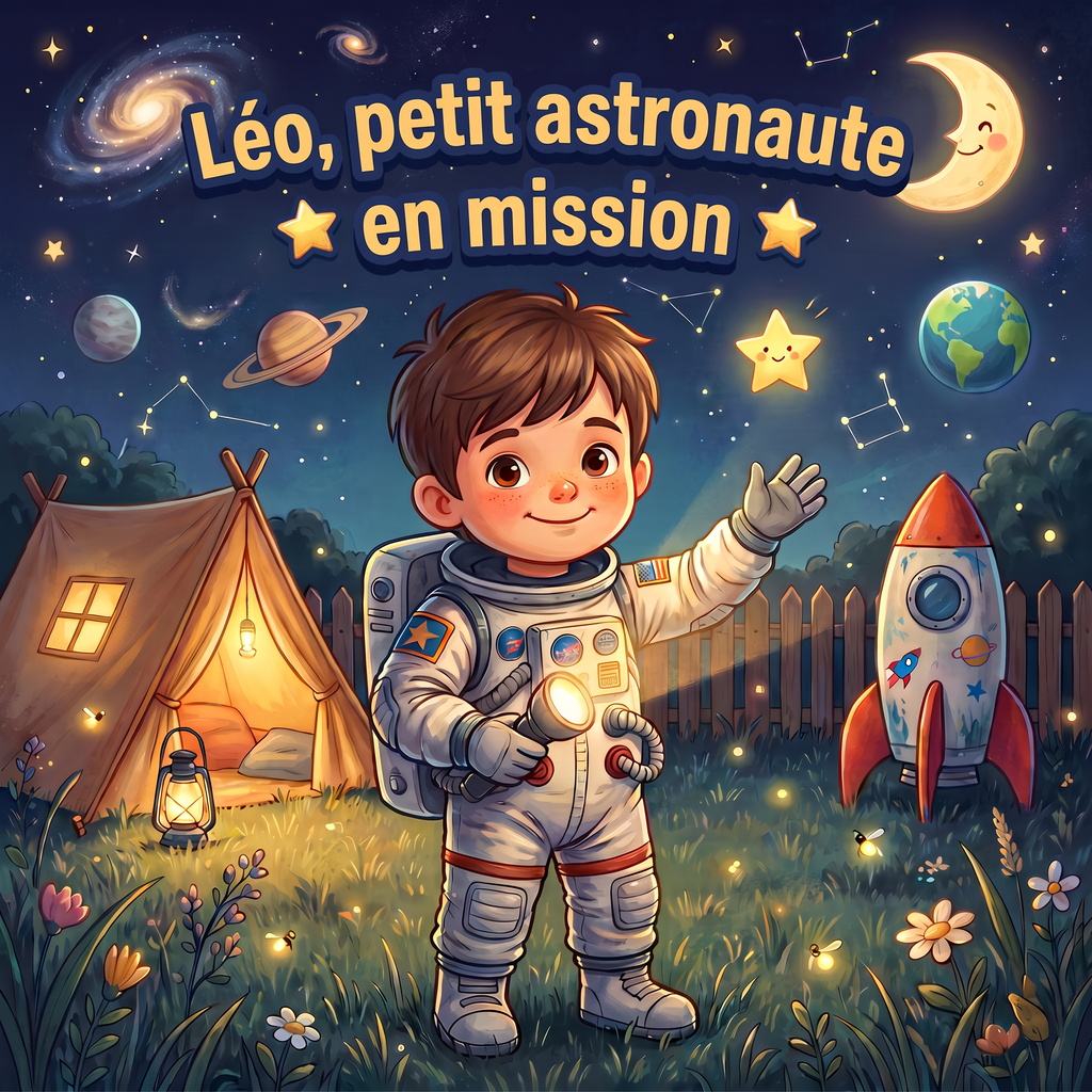 Couverture illustrée de « Léo, petit astronaute en mission »