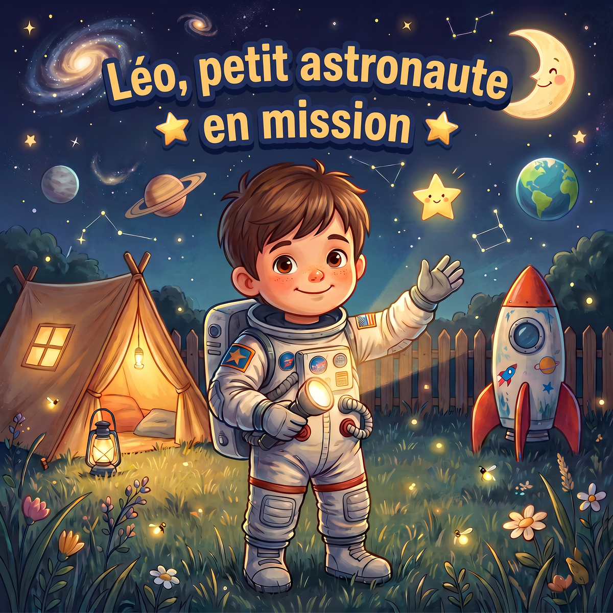 Couverture illustrée de « Léo, petit astronaute en mission »
