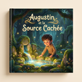 Livre fermé « Augustin et la Source Cachée » sur fond neutre