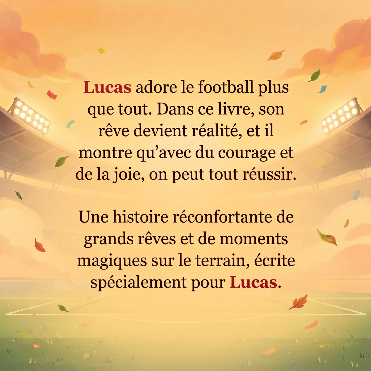 Quatrième de couverture de « Lucas remporte la Coupe du Monde »
