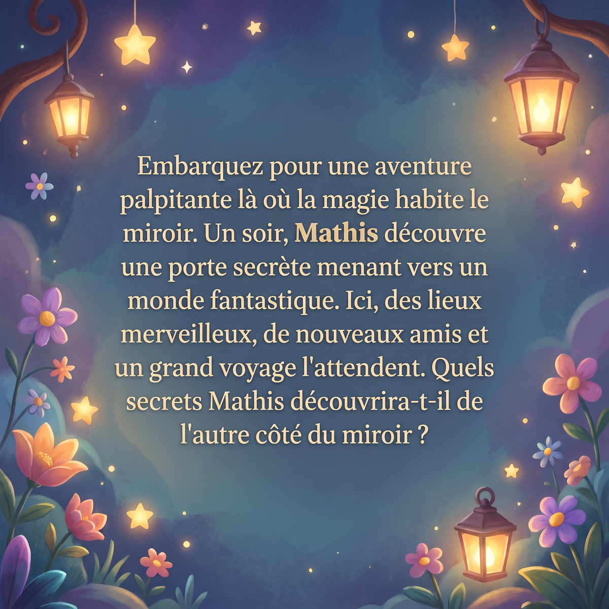 Quatrième de couverture de « Mathis et l'aventure derrière le miroir »