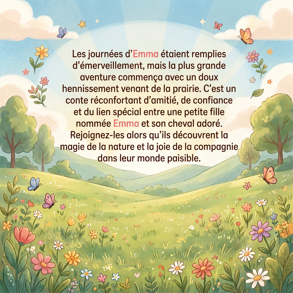 Quatrième de couverture de « Emma et le Cheval »