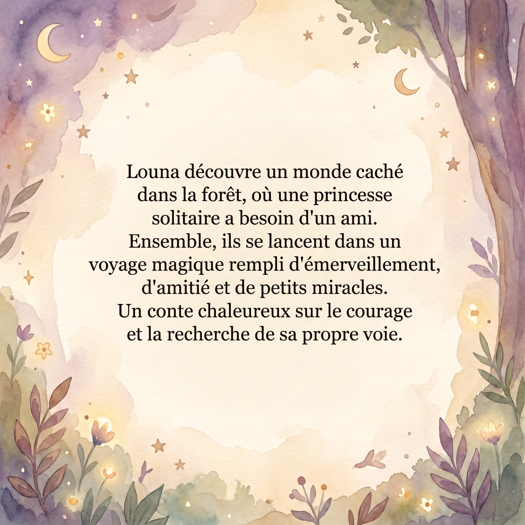 Quatrième de couverture de « Louna, la princesse du royaume caché »