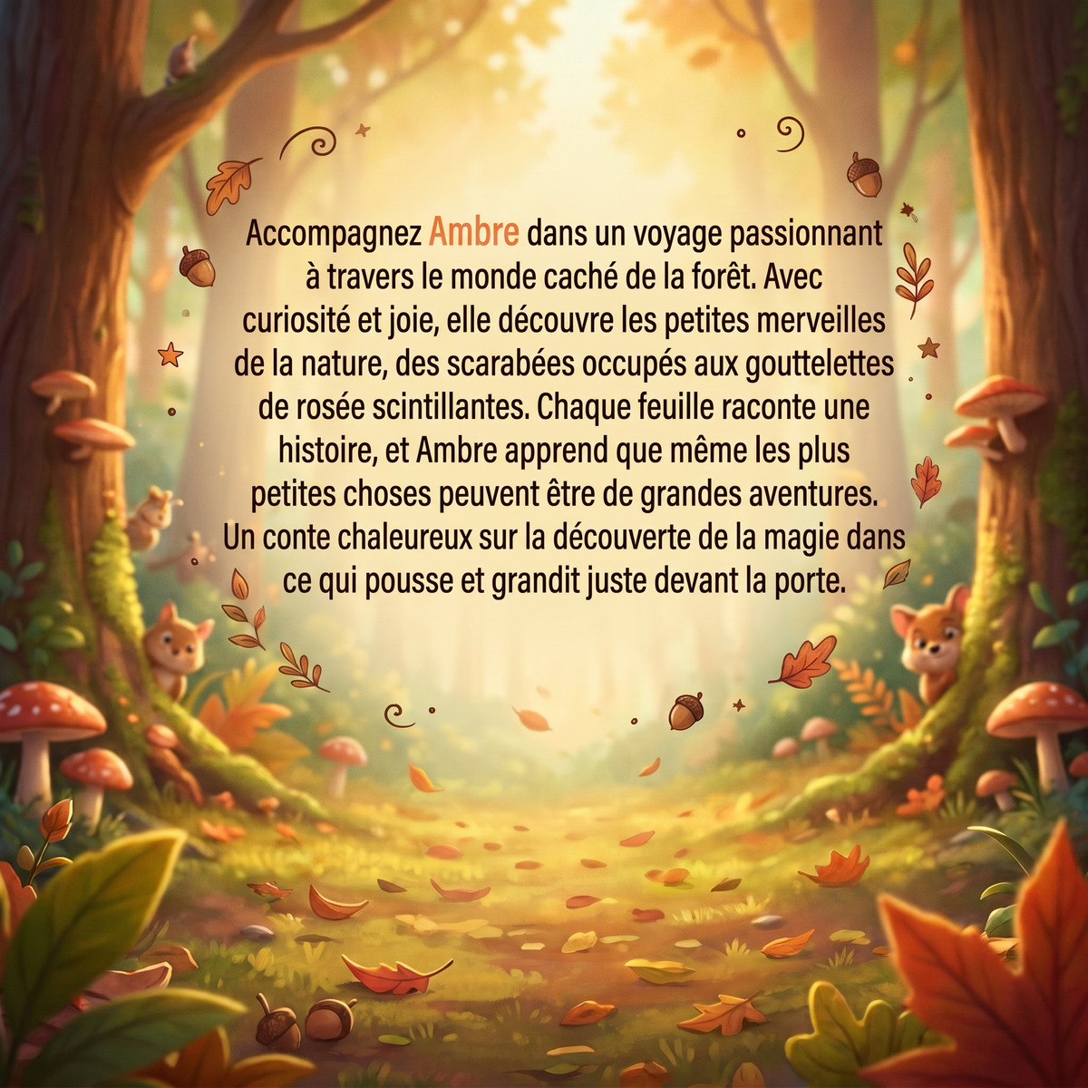 Quatrième de couverture de « Ambre et le grand safari des feuilles »