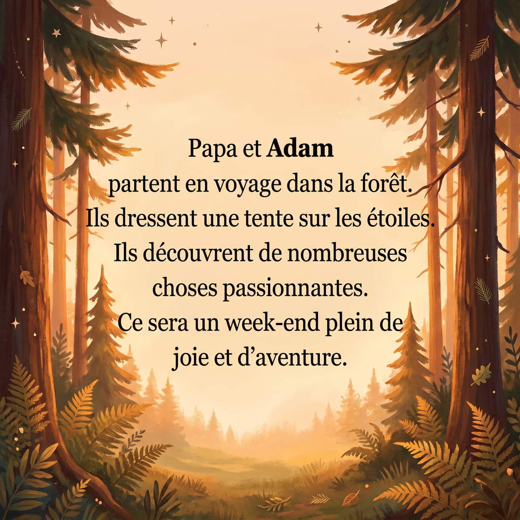 Quatrième de couverture de « Adam et Papa campent sous les étoiles »