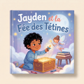 Livre personnalisé « Jayden et la Fée des Tétines » sur fond clair et neutre