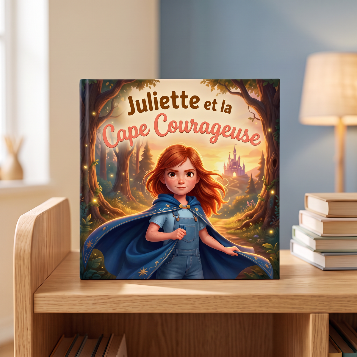 Livre fermé « Juliette et la Cape Courageuse » sur fond neutre