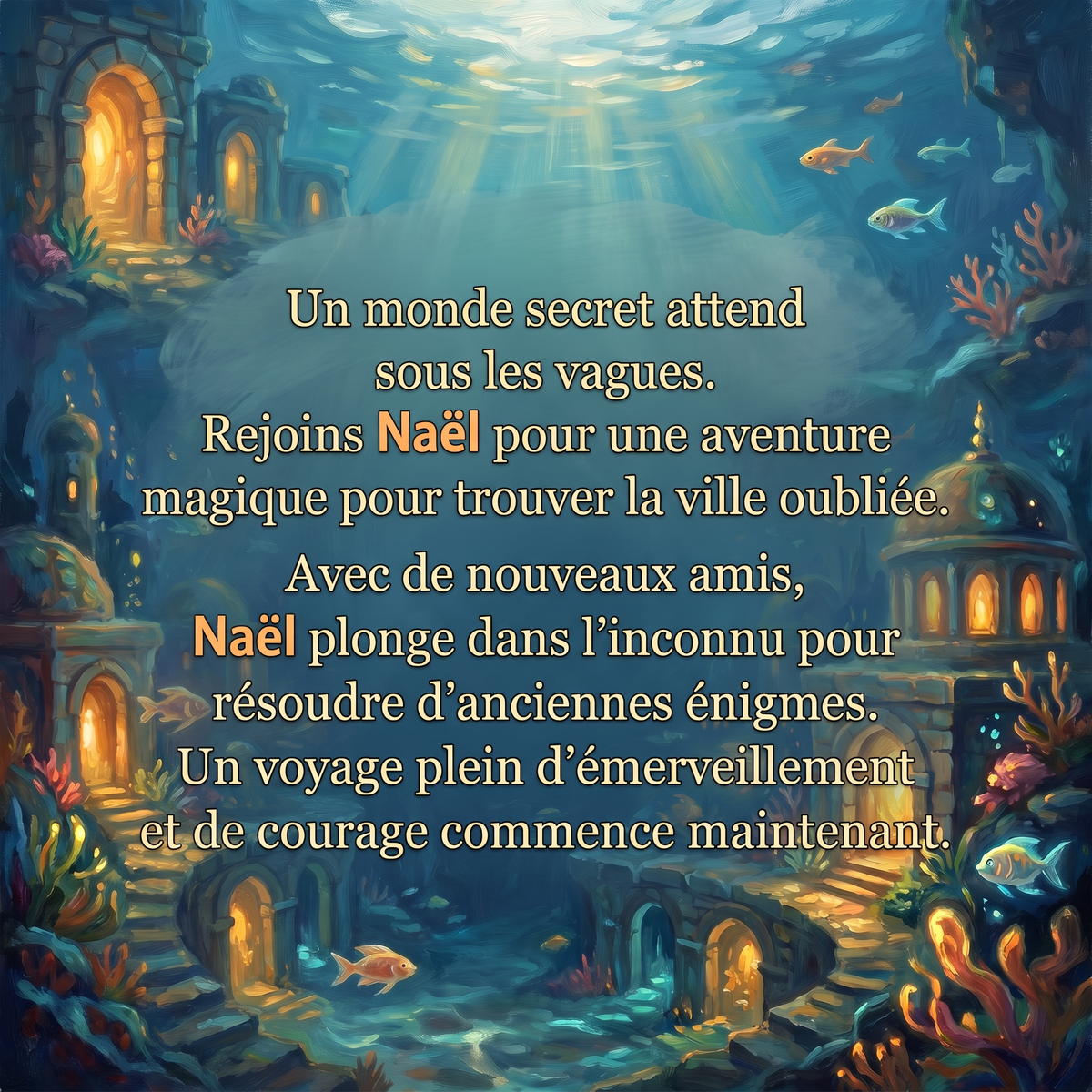 Quatrième de couverture de « Naël et la Cité Sous-Marine Disparue »