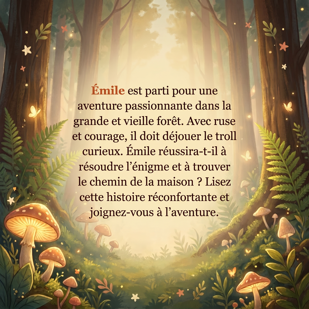 Quatrième de couverture de « Émile et le trésor des bois »