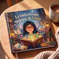 Livre fermé « La bibliothèque magique de Louise » sur fond neutre