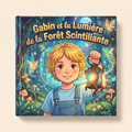 Livre personnalisé « Gabin et la Lumière de la Forêt Scintillante » sur fond clair et neutre