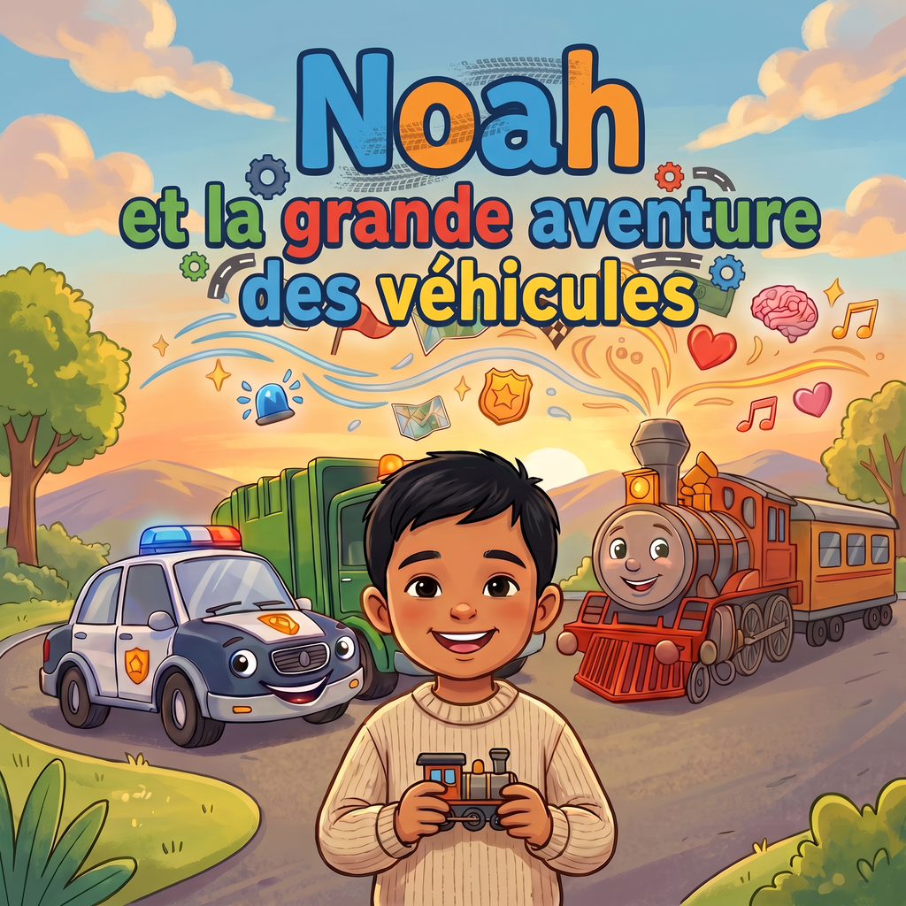 Couverture illustrée de « Noah et la grande aventure des véhicules »