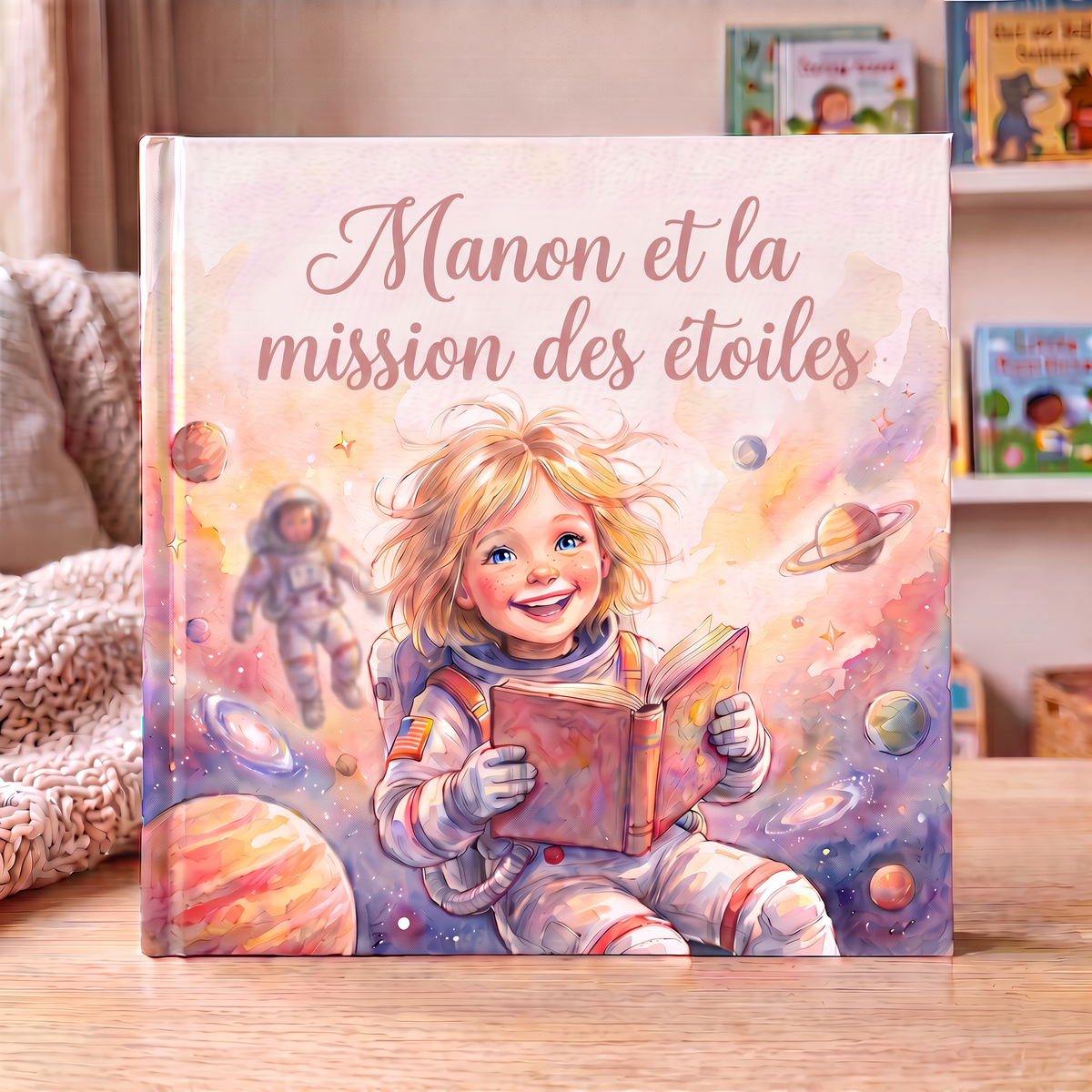 Livre fermé « Manon et la mission des étoiles » sur fond neutre