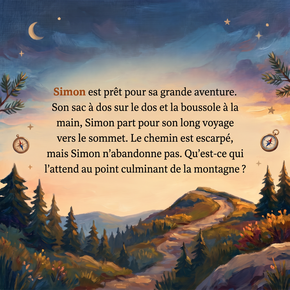 Quatrième de couverture de « Simon au Sommet du monde »