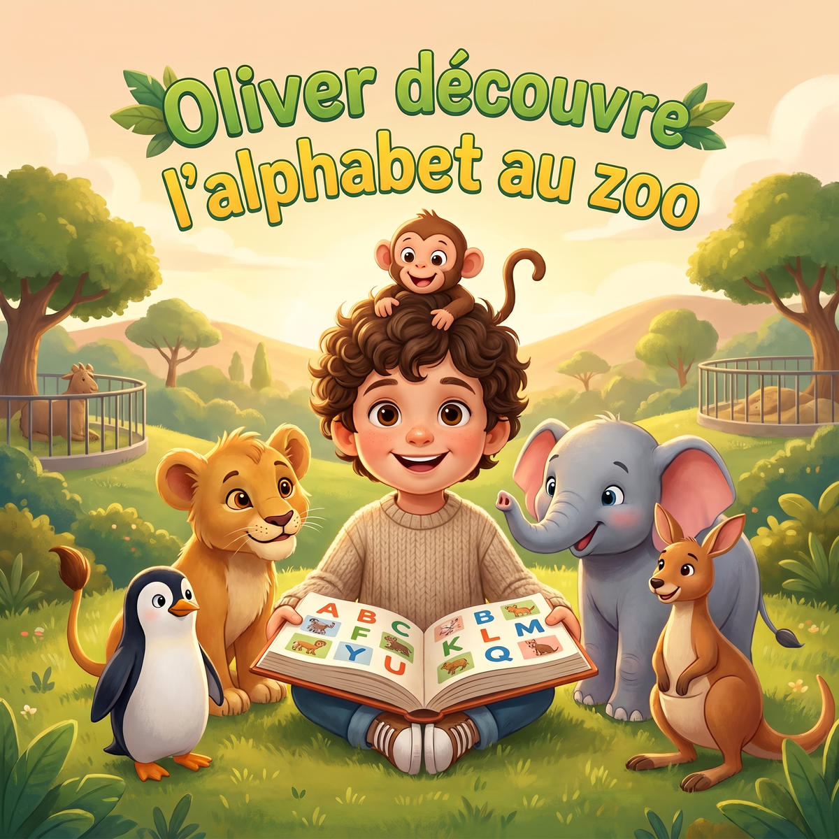Couverture illustrée de « Oliver découvre l’alphabet au zoo »