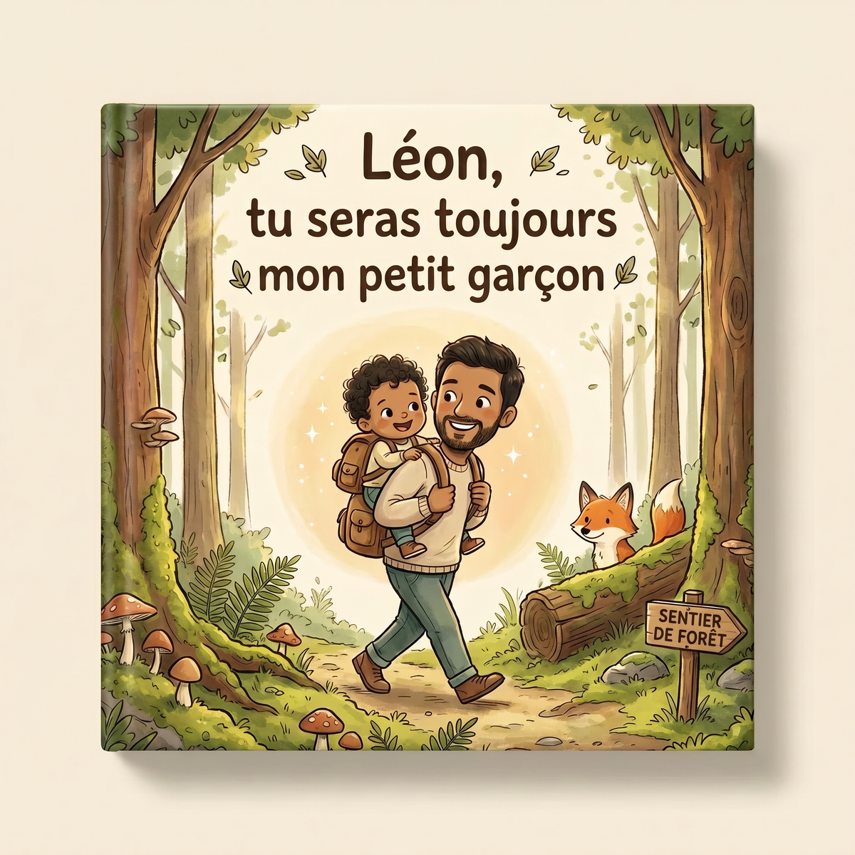Maquette fermée du livre « Léon, tu seras toujours mon petit garçon ».