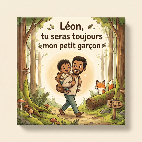 Maquette fermée du livre « Léon, tu seras toujours mon petit garçon ».
