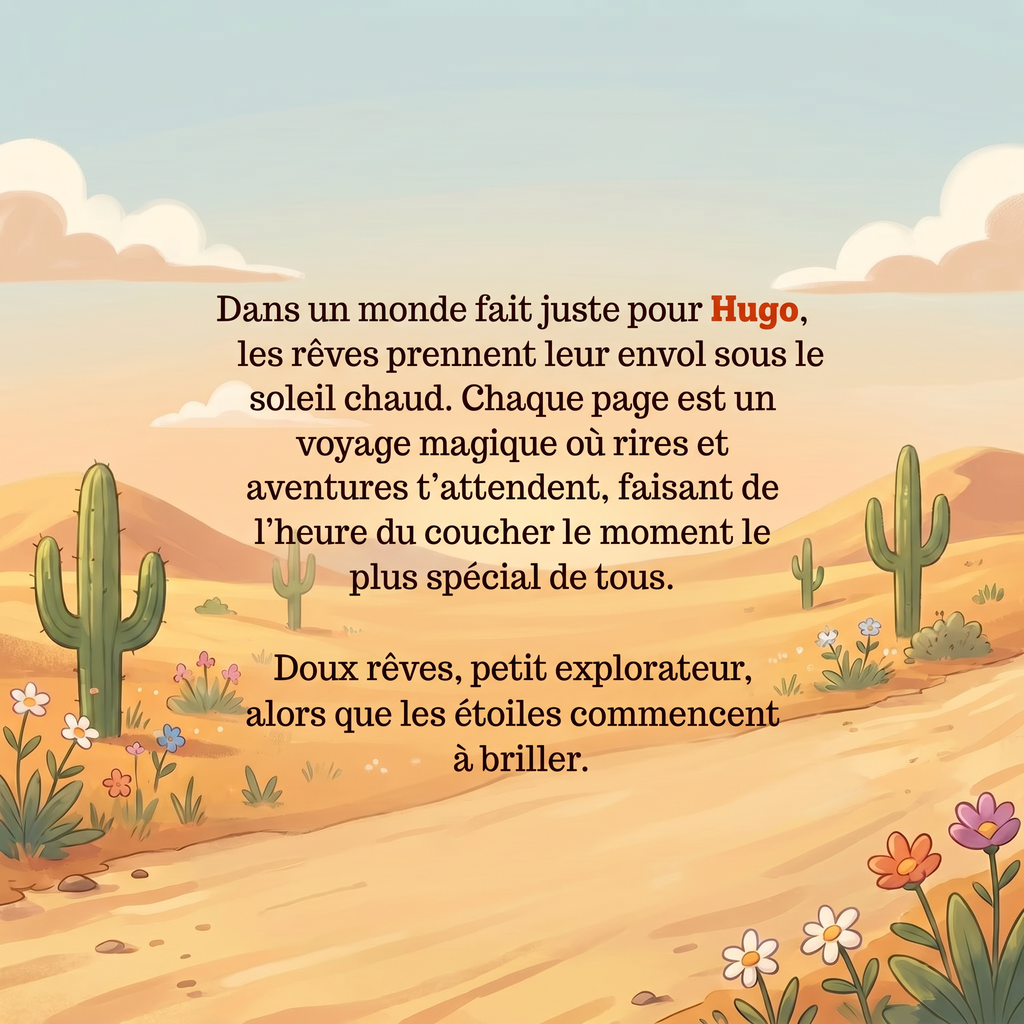 Quatrième de couverture de « Hugo et la grande aventure des dunes »