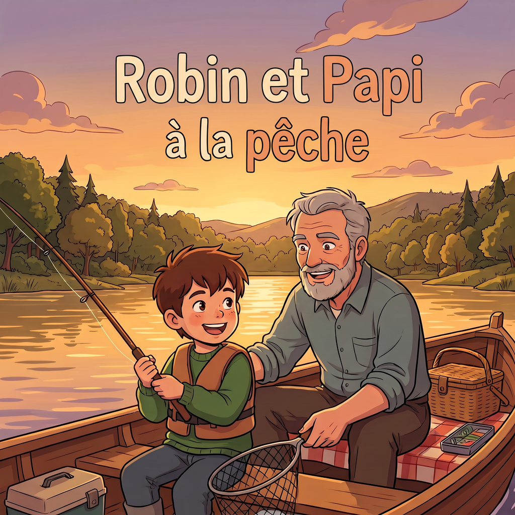 Couverture de « Robin et Papi à la pêche »