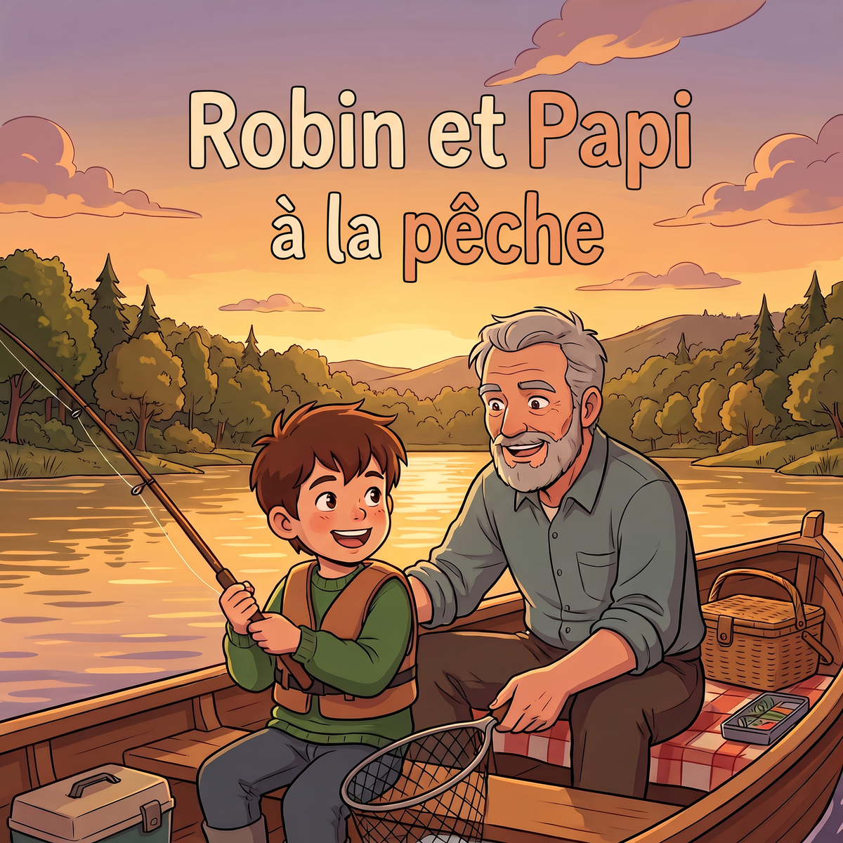 Couverture de « Robin et Papi à la pêche »