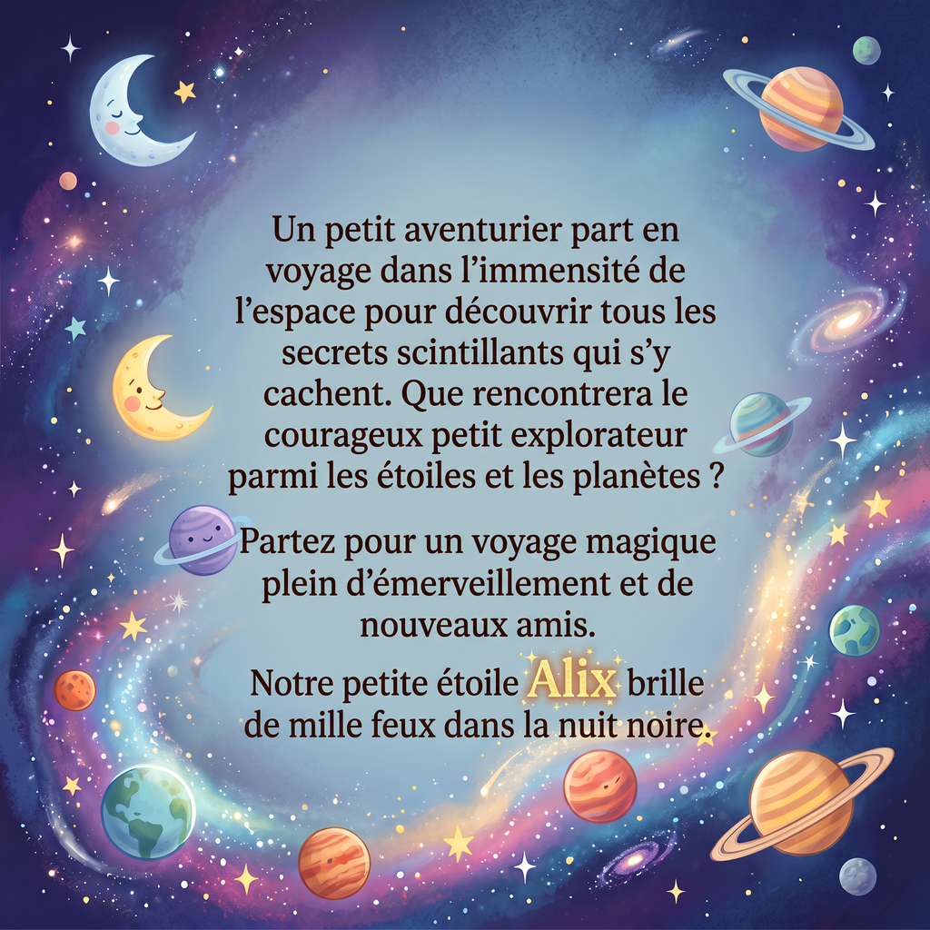 Quatrième de couverture de « Alix et les secrets de l’espace »