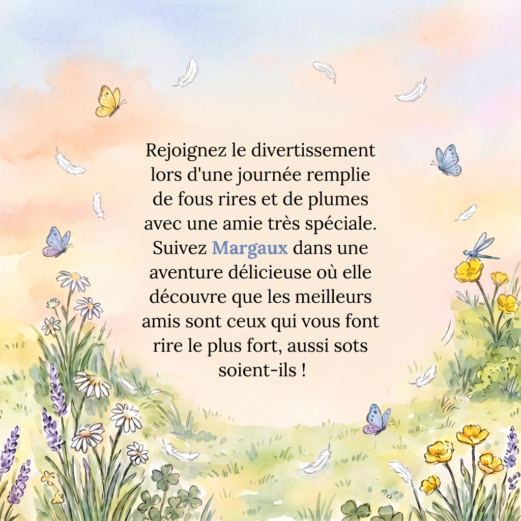 Quatrième de couverture de « Margaux et sa drôle d’amie à plumes »