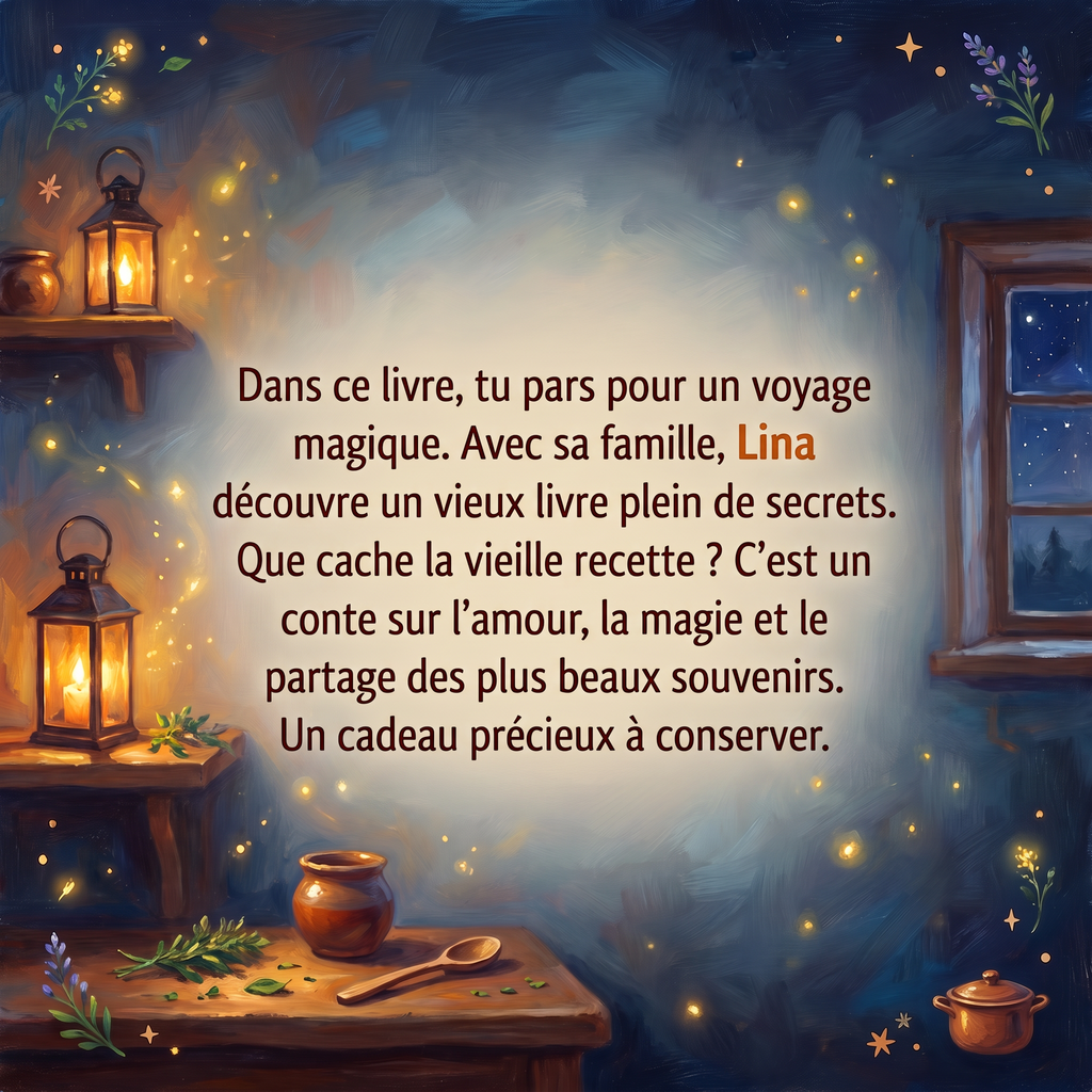 Quatrième de couverture de « Lina et la Recette Secrète de la Famille »