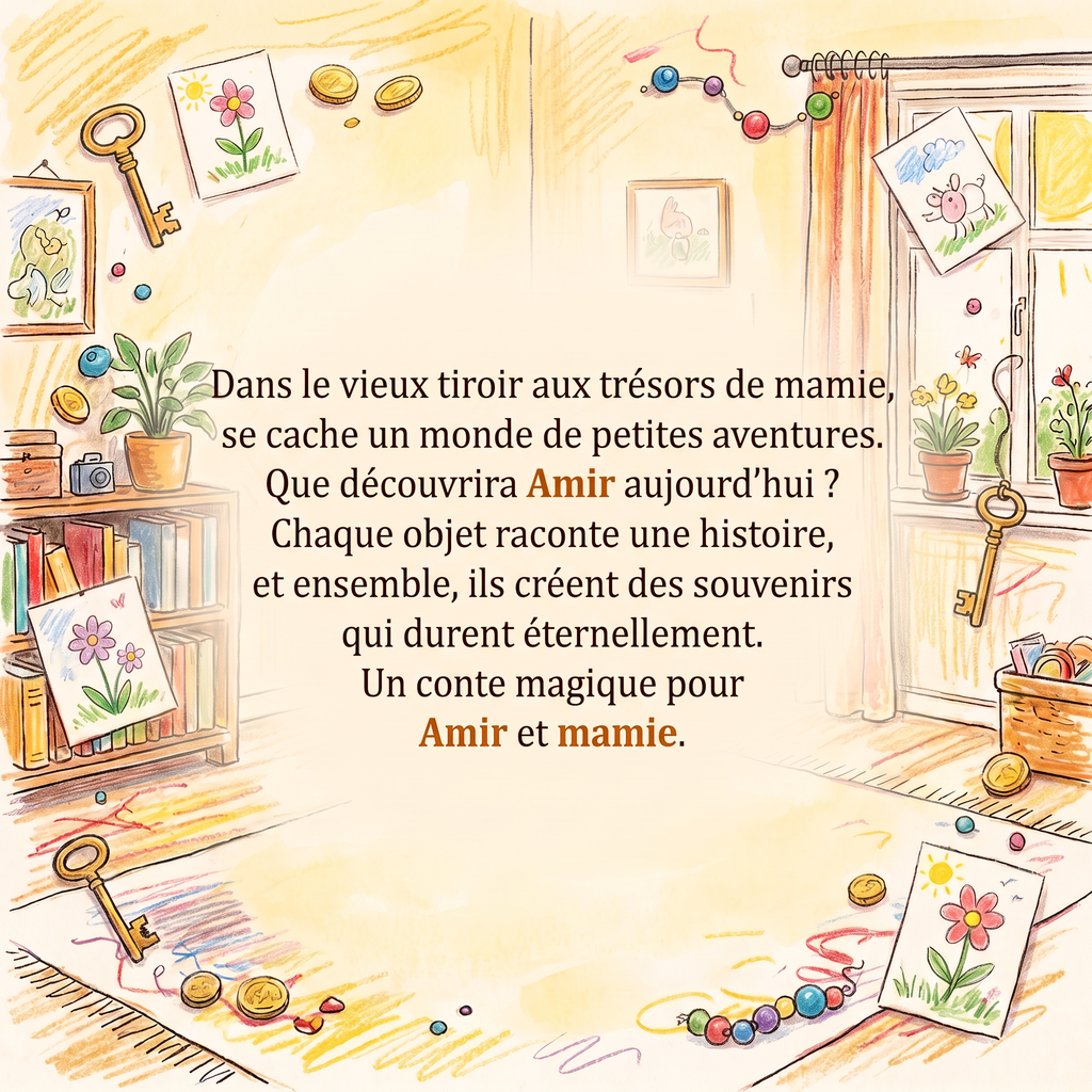 Quatrième de couverture de « Amir et Mamie, aventuriers du coffre magique »