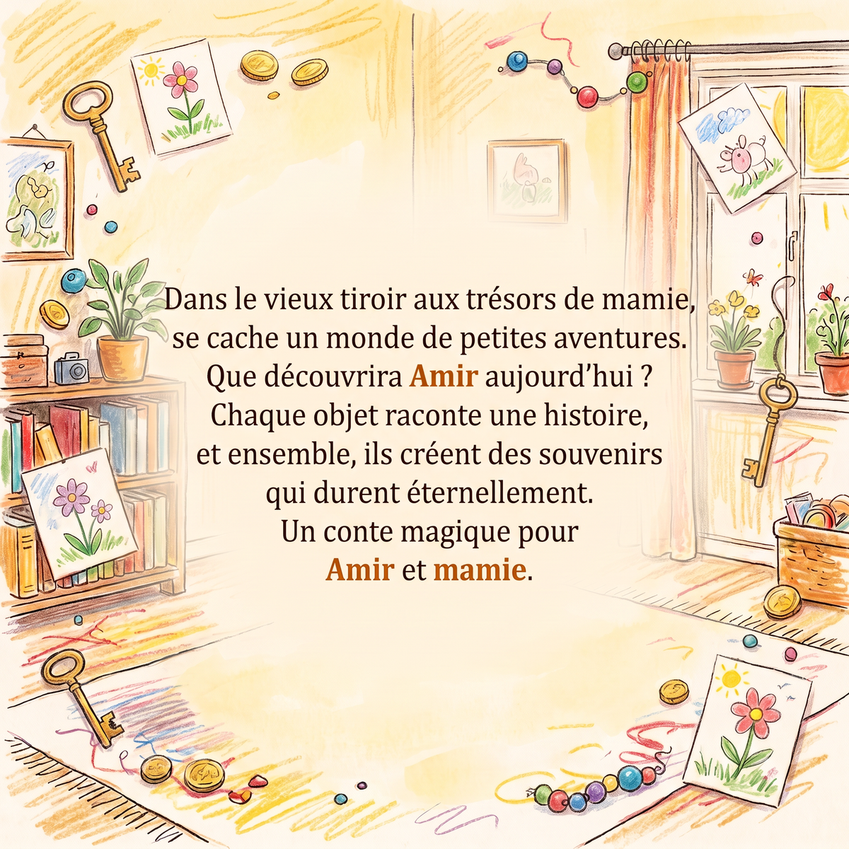 Quatrième de couverture de « Amir et Mamie, aventuriers du coffre magique »