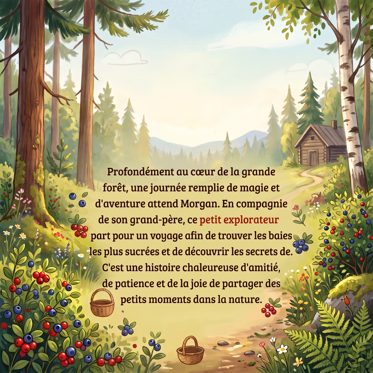 Quatrième de couverture de « Morgan et son grand-père à la chasse aux baies »