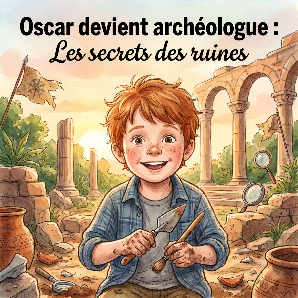 Couverture de « Oscar devient archéologue : Les secrets des ruines »