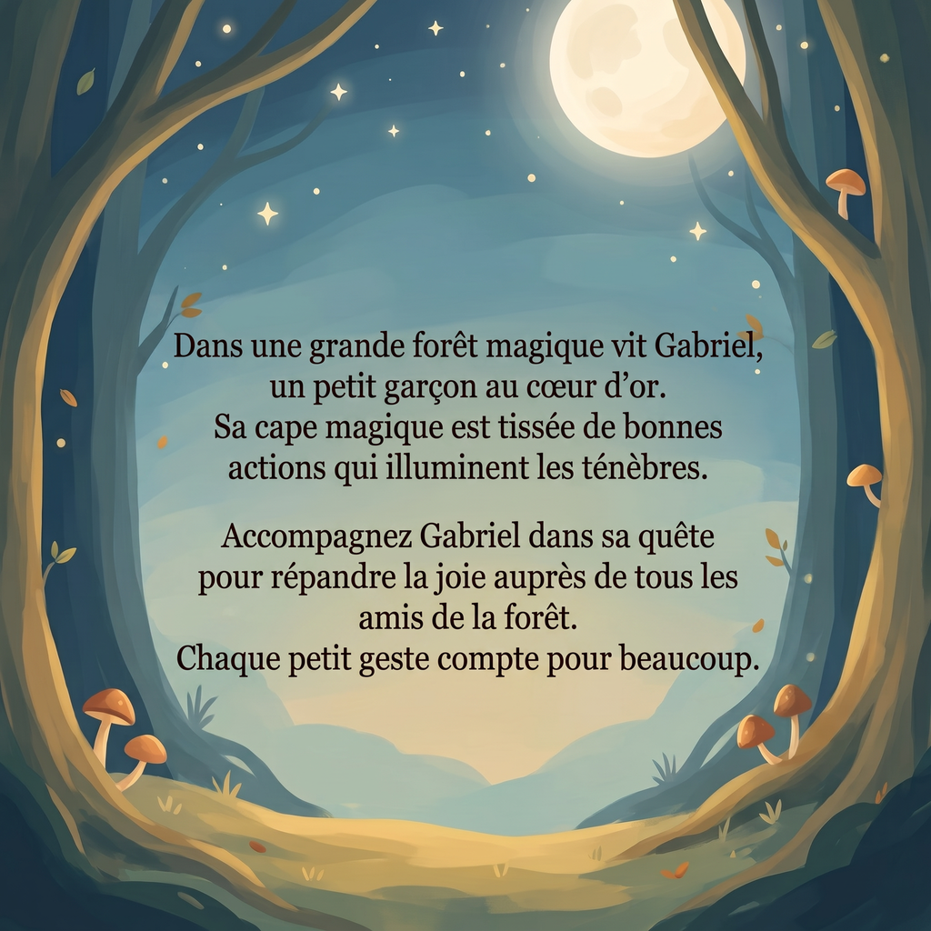 Quatrième de couverture de « Gabriel et la Cape de Bienveillance »