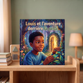 Livre fermé « Louis et l'aventure derrière la porte » sur fond neutre