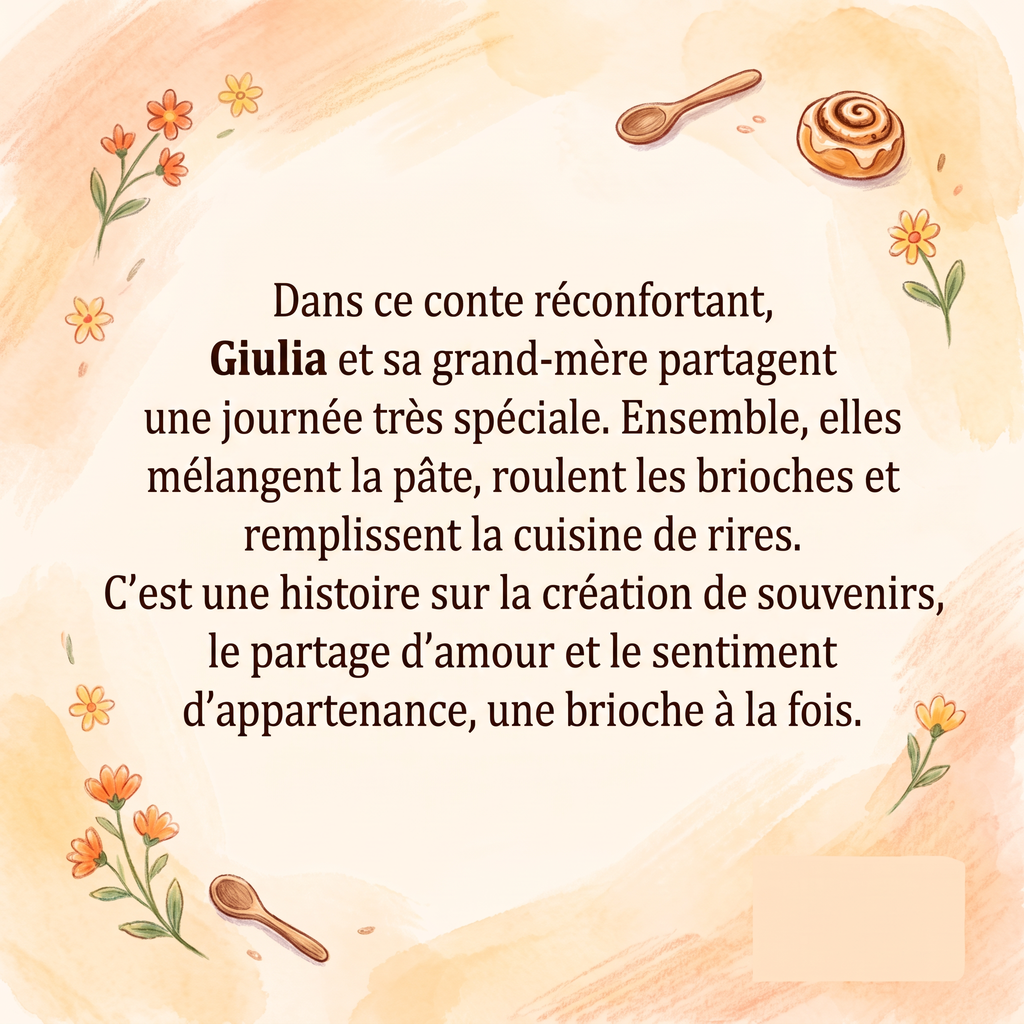 Quatrième de couverture de « Giulia et et mamie font des brioches »