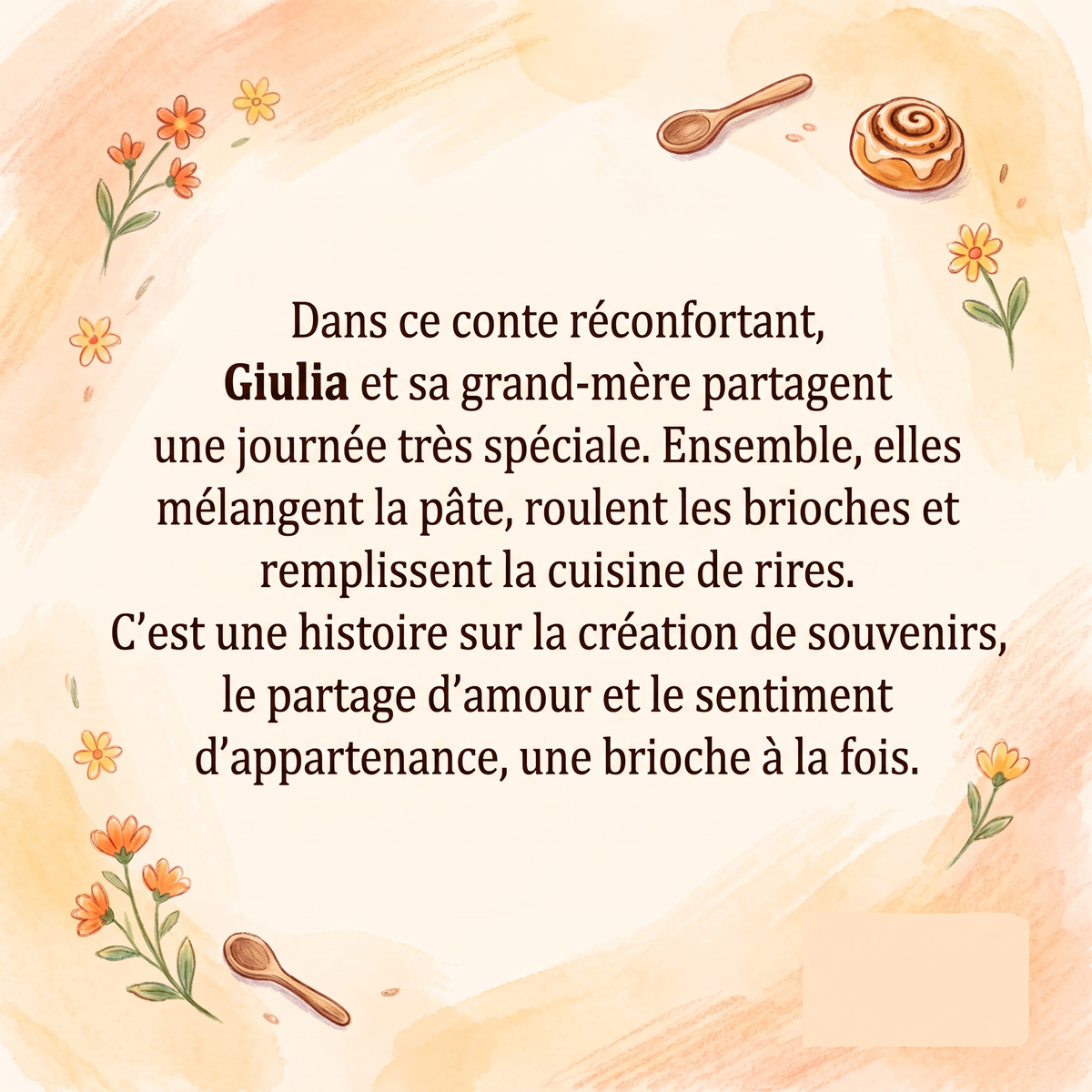 Quatrième de couverture de « Giulia et et mamie font des brioches »