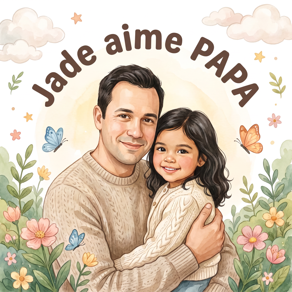Couverture illustrée de « Jade aime PAPA ».