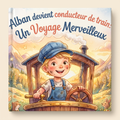 Livre fermé « Alban devient conducteur de train : Un Voyage Merveilleux » sur fond neutre