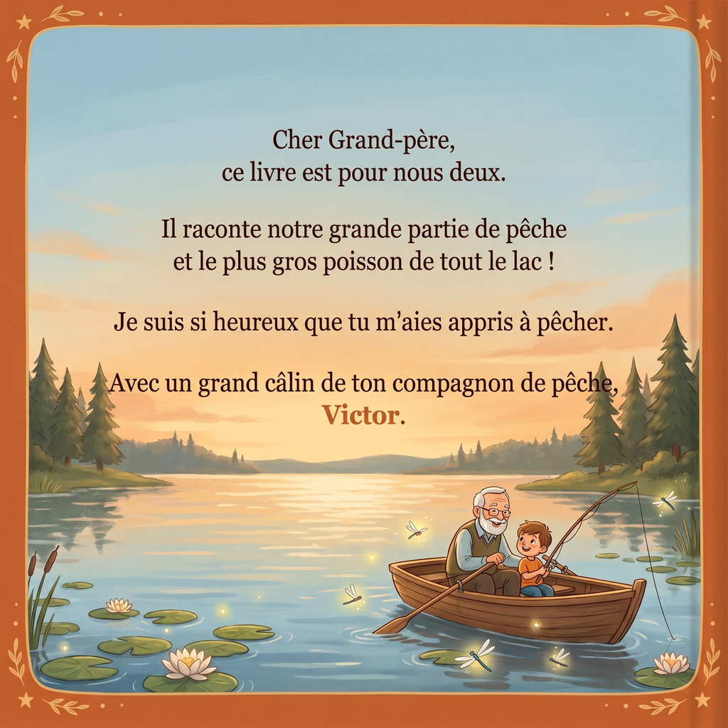 Quatrième de couverture de « Victor et Papi à la pêche »