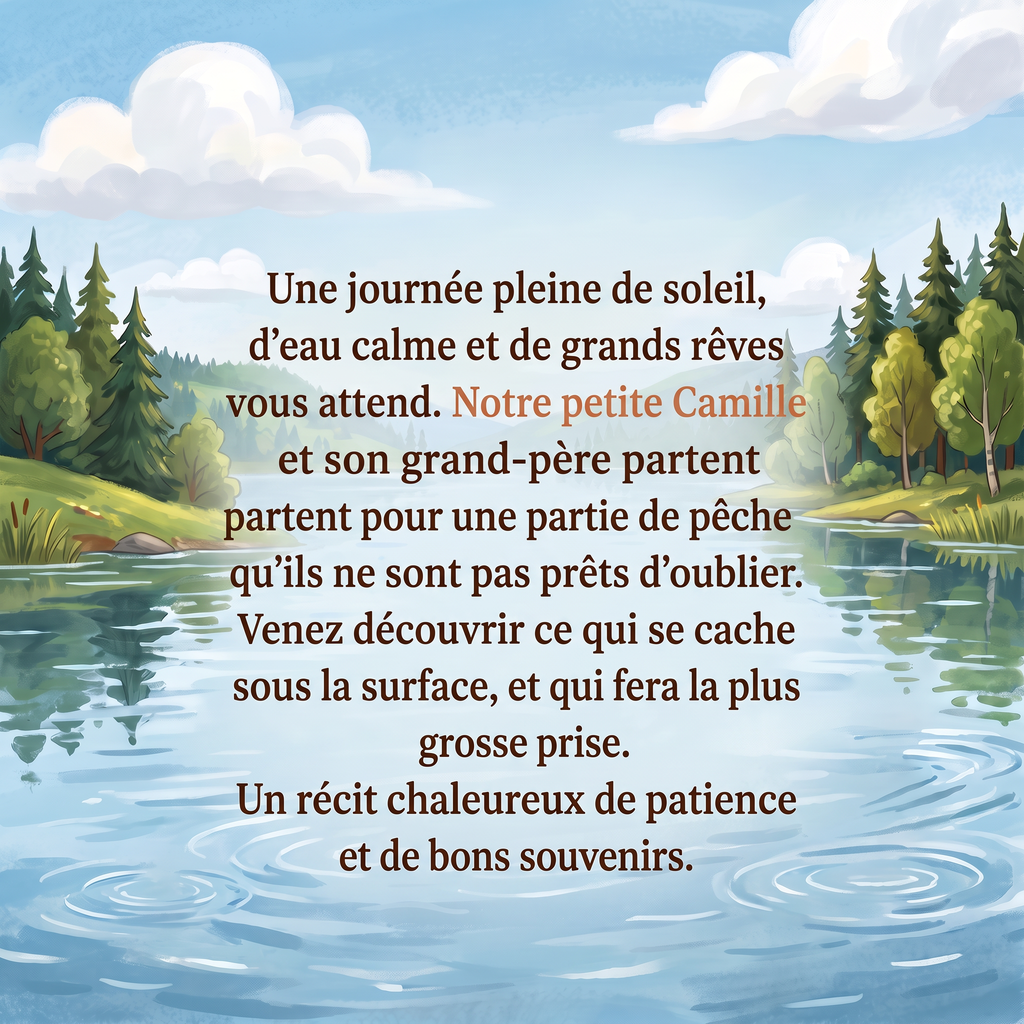 Quatrième de couverture de « Camille et papi à la pêche »